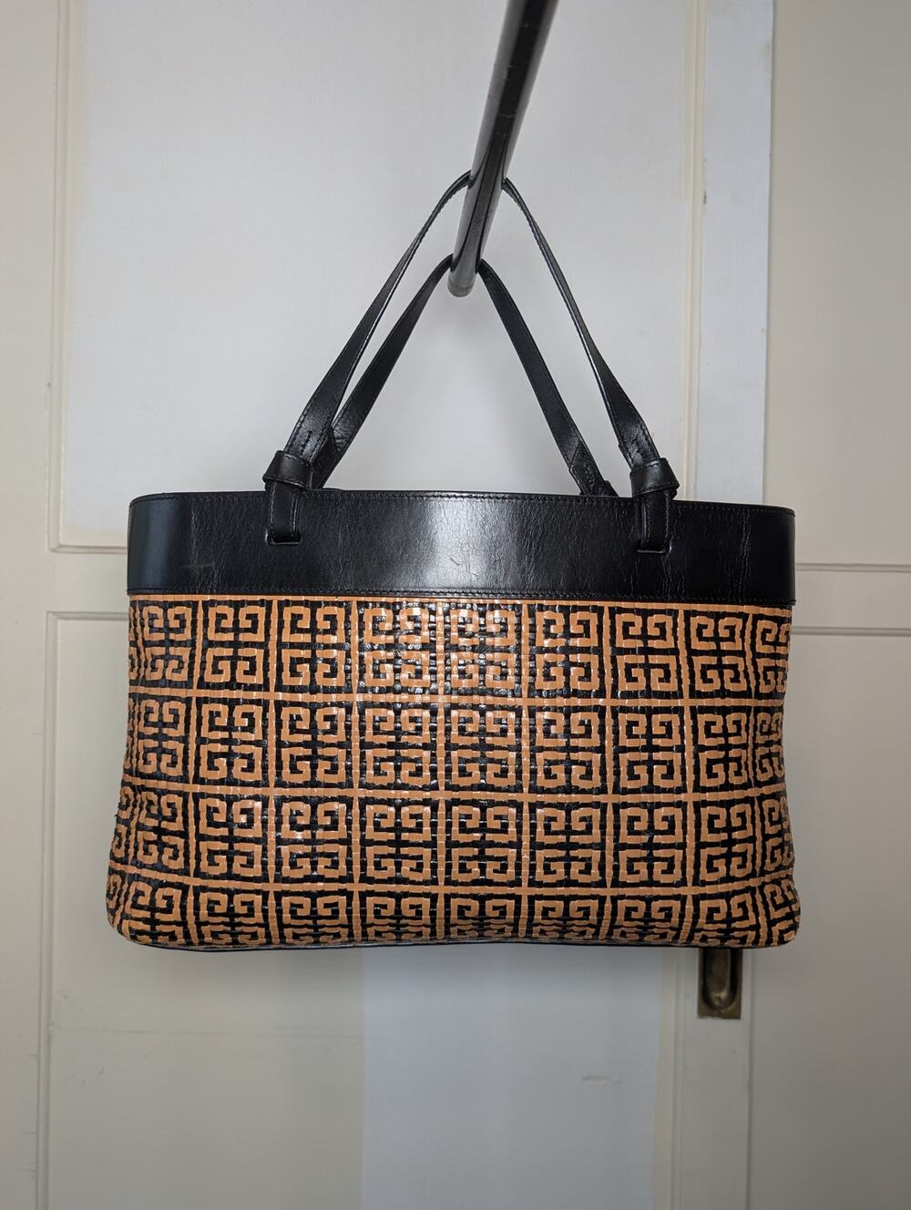 Givenchy 4 G Antigona Leather Orange & Dark Brown Handbag w/ Baby Pouchette